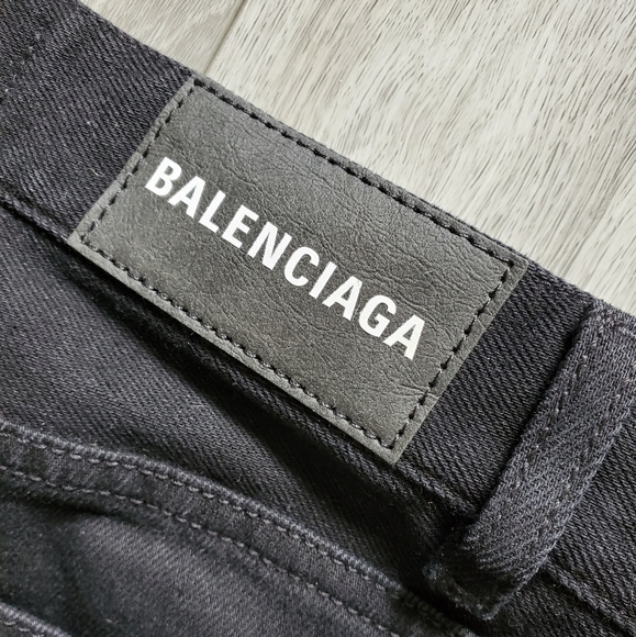 Balenciaga Black Denim Slim Straight Jeans Size 26 - Picture 3 of 8